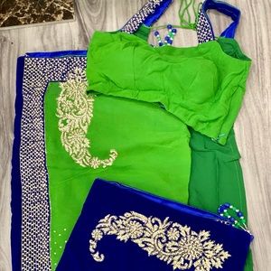 Saree stitched with stitched blouse